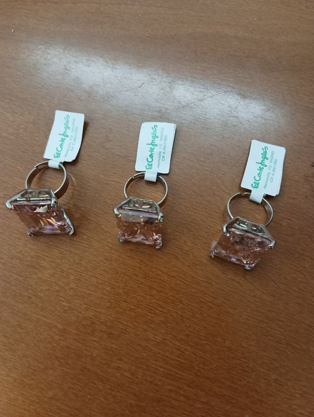 Anillo con imitación Zafiro Rosa  (Corte Inglés)