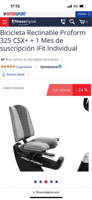 Bicicleta reclinable Proform 325 CSX