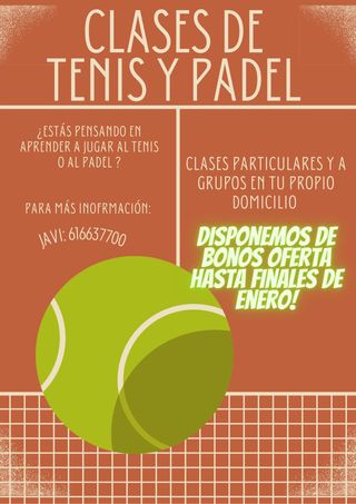 CLASES DE TENIS Y PADEL
