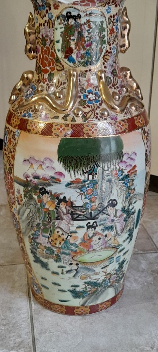 Royal Satsuma Porcellana Cina Grande Vaso Vintage