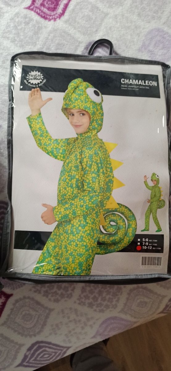 Disfraz de camaleón para adulto y niñ@