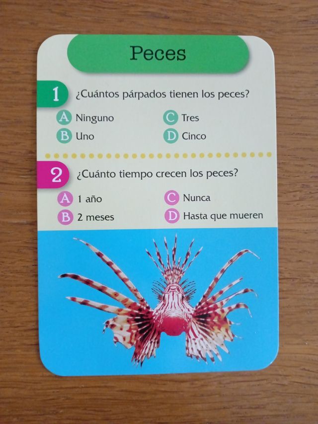 Juego de 40 cartas de animales. Ideal para viajes.