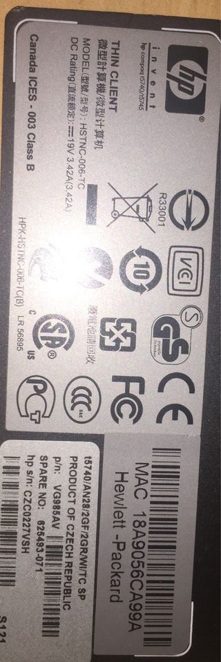 Thin client HP T5740