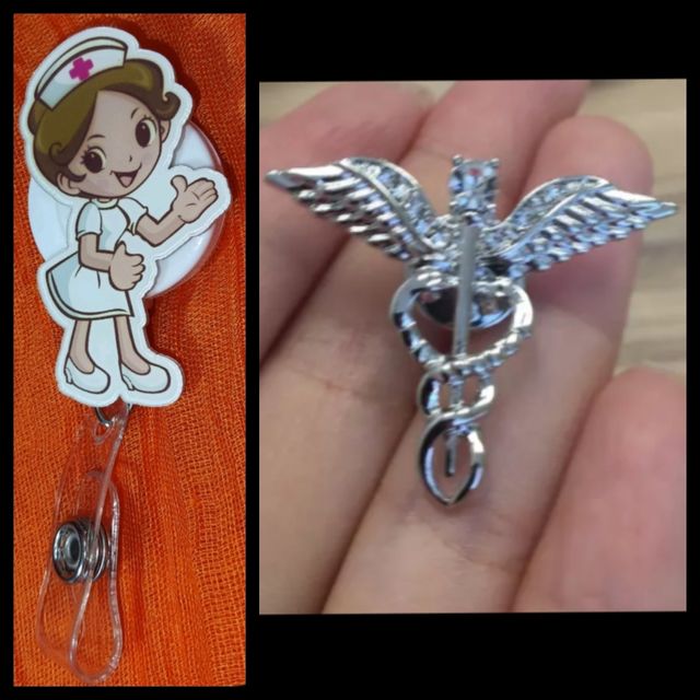 Nuevos.2 Insignias Clip Enfermera/ Broche Medicina