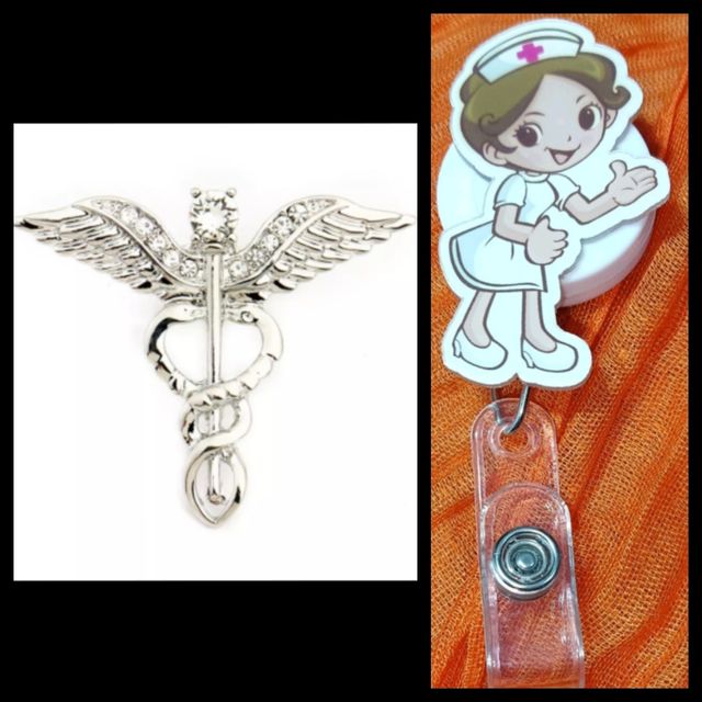 Nuevos.2 Insignias Clip Enfermera/ Broche Medicina