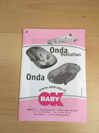 Bañera okbaby onda y asiento blanco de baño bebé