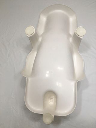 Bañera okbaby onda y asiento blanco de baño bebé