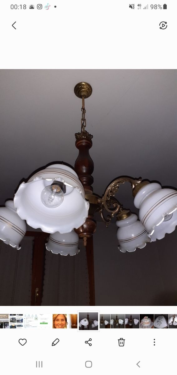 lampadario a 5 lampade,prezzo non trattabile 