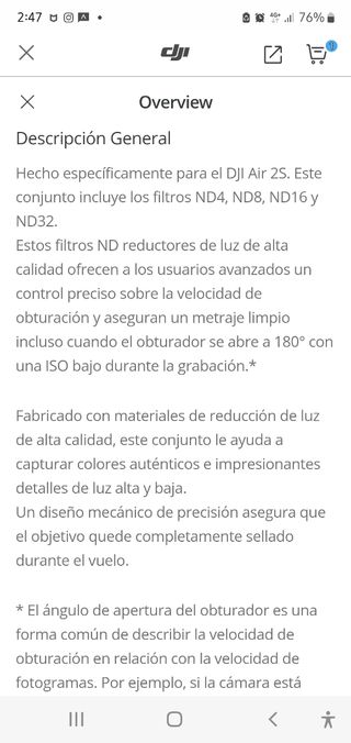 Juego de filtros ND DJI Air 2S (ND4/8/16/32)