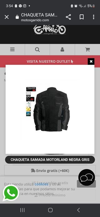 chaqueta moto samada talla L