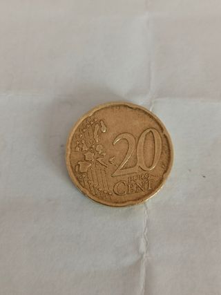 Moneda 20centimos con error acuñación 