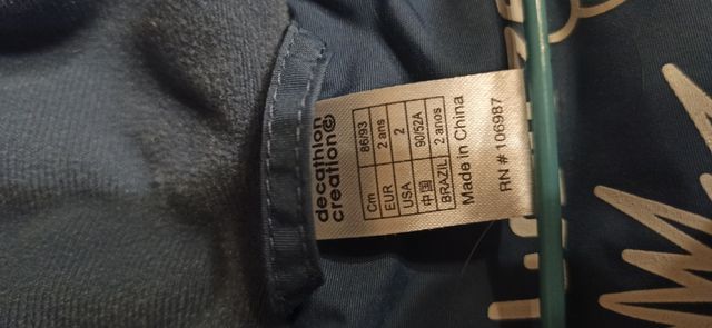 Mono de esquí niñ@ de 2 años. Decathlon.