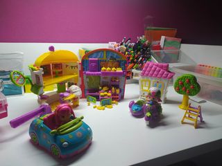 Burguer, coche, sidecar y casita pinypon