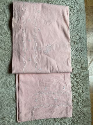 Juego de cama lino antiguo