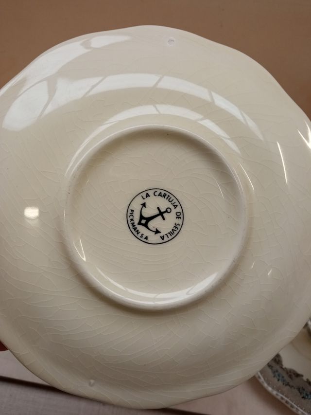 Conjunto de 3 xícaras e pratos La Cartuja el Viejo Molino