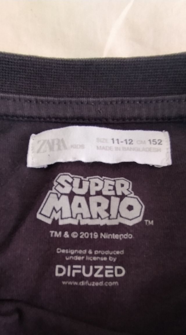 Camiseta 11 años m/l Super Mario