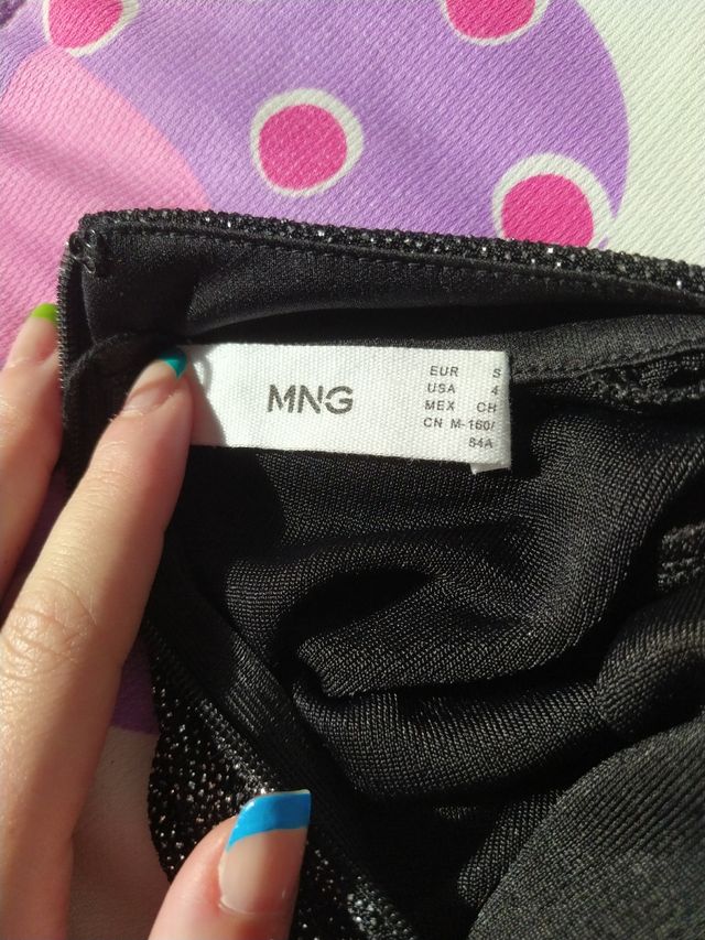 Vestido de purpurina Mango
