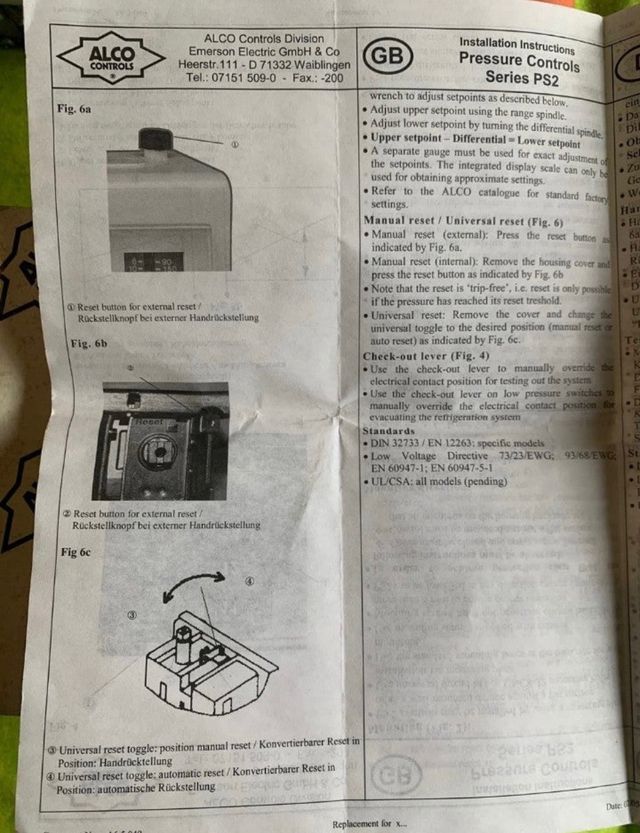 Presostato Alta Baja Rearme Automático