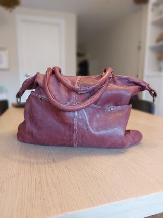 Bolso extra grande CUERO burdeos