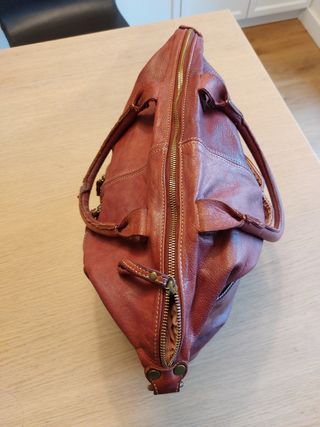 Bolso extra grande CUERO burdeos