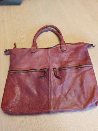 Bolso extra grande CUERO burdeos