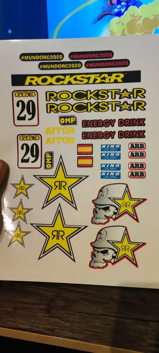 pegatinas rockstar 1/10 2 hojas para 6x6 Traxxas