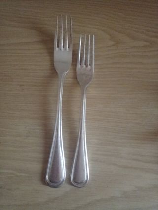 tenedores postre y también para comer con baño