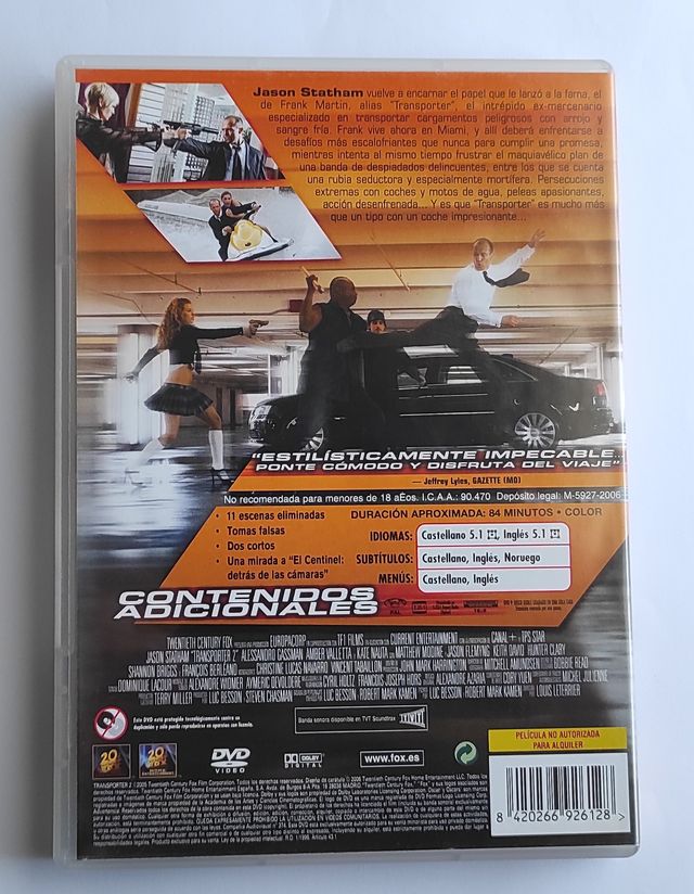 PELICULA TRANSPORTER 2 DVD
