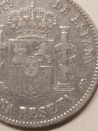 moneda de 1 peseta de plata de 1902 1/ - y 0 / -  