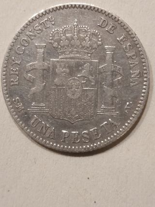 moneda de 1 peseta de plata de 1902 1/ - y 0 / -  