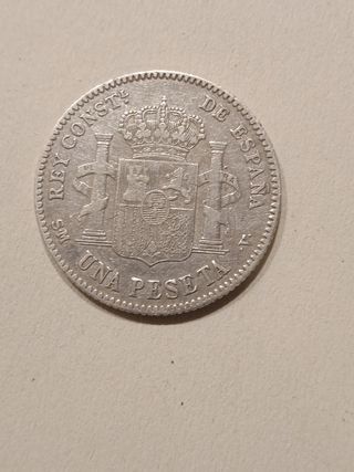moneda de 1 peseta de plata de 1902 1/ - y 0 / -  