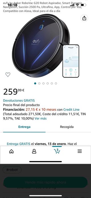 Vendo robot aspirador RoboVac G20