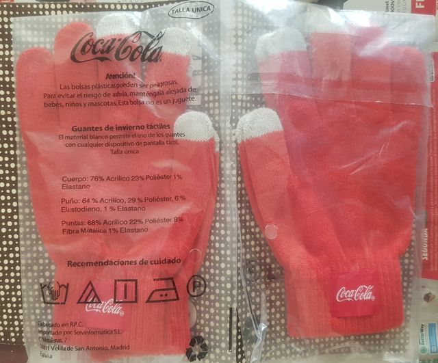 Luvas de ecrã táctil Coca-Cola