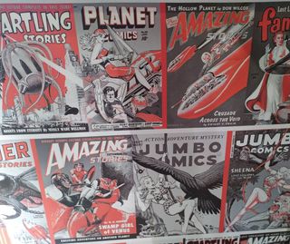 Cuadro mosaico de cómics de ciencia ficción