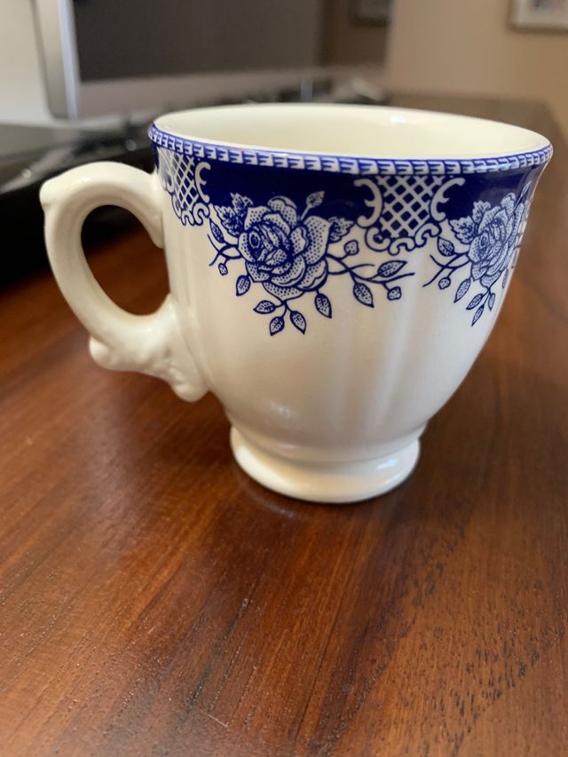 Juego de café La Cartuja de Sevilla.Pocelana.