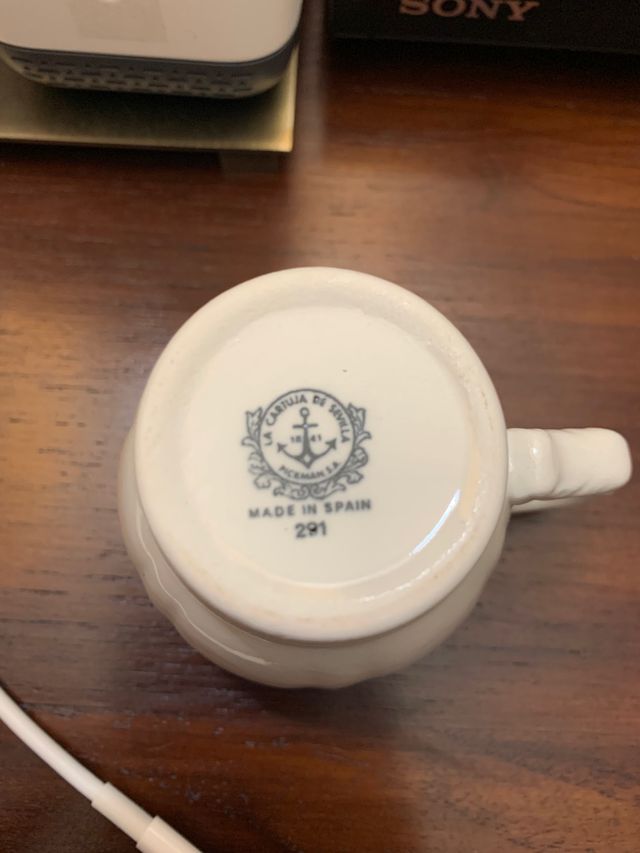 Juego de café La Cartuja de Sevilla.Pocelana.