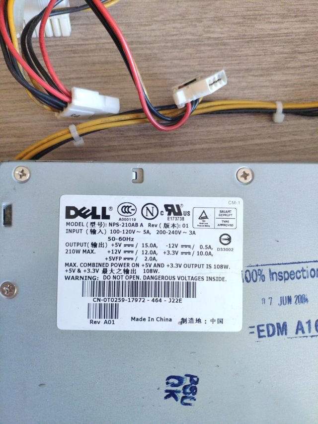 Fuente alimentacion Dell plana