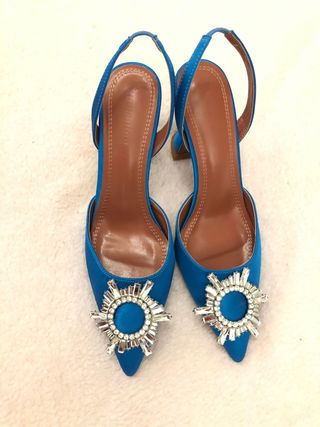 Zapatos salón azules joya 