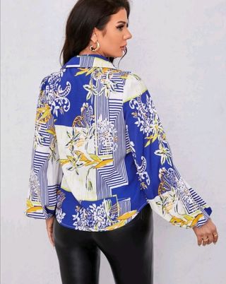 camisa nueva vintage estampado elegante talla S/M 