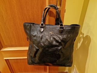 Bolso Tote piel negro Purificación García