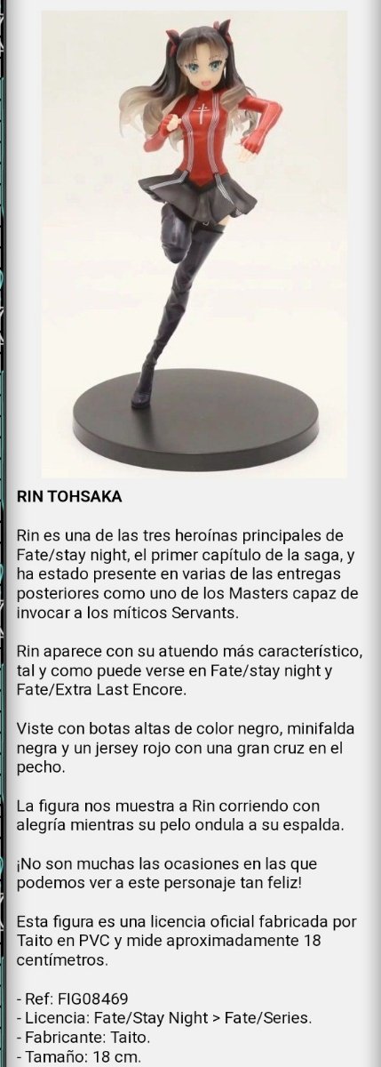 FIGURA RIN TOHSAKA FATE/EXTRA LAST ENCORE