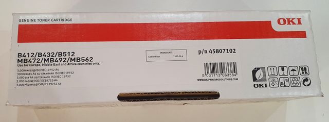 Tóner ORIGINAL OKI 45807102