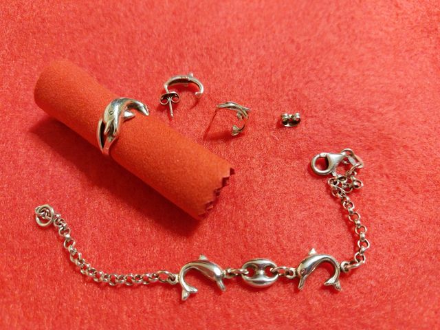 Pulsera, anillo y pendientes plata 925
