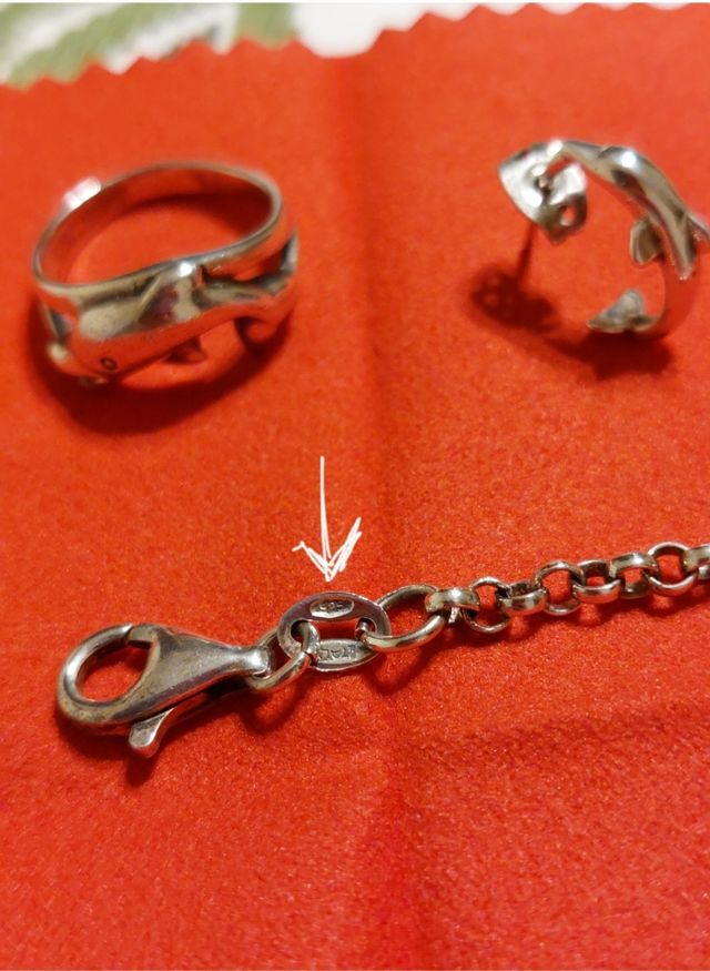 Pulsera, anillo y pendientes plata 925