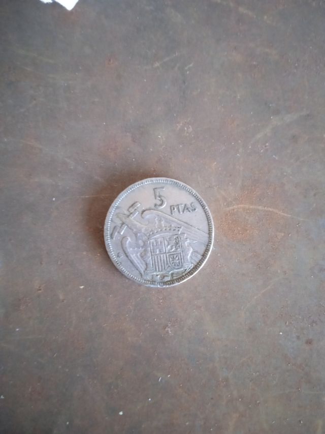 5 pesetas níquel. 1957. Acuñación 1959.