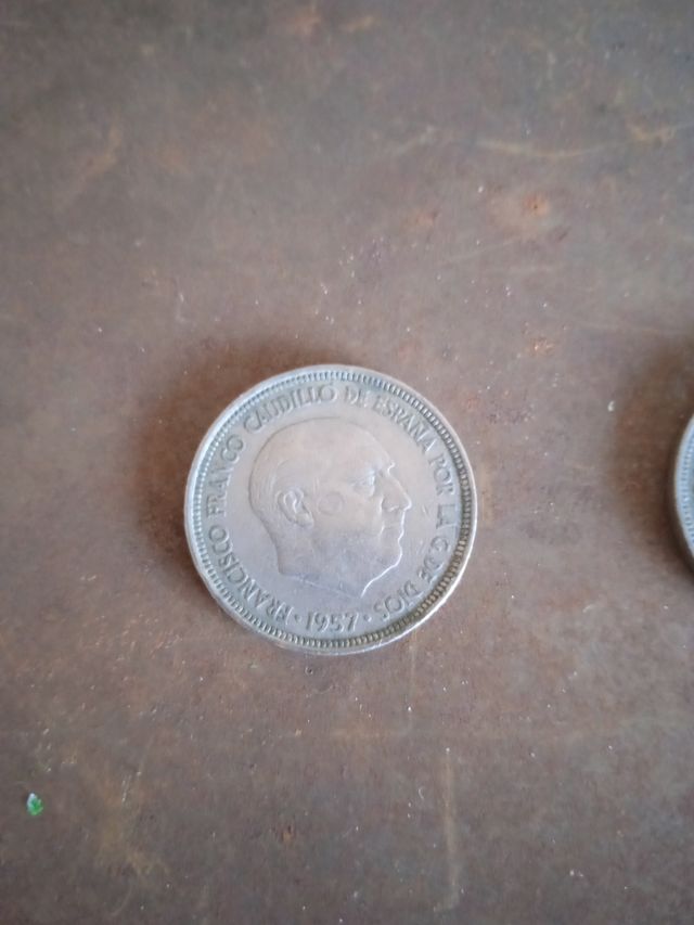 5 pesetas níquel. 1957. Acuñación 1960