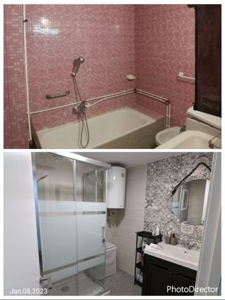 reforma de baño, cambio de bañera a plato!