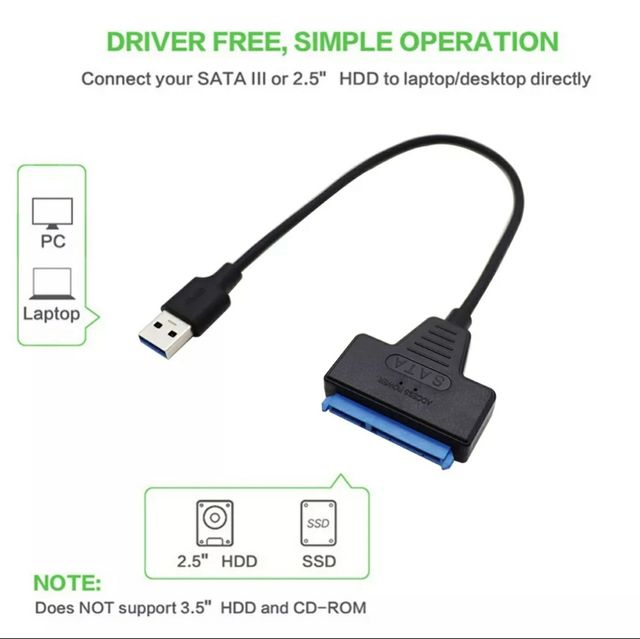 Adaptador SSD SATA A USB PC ORDENADOR FUENGIROLA