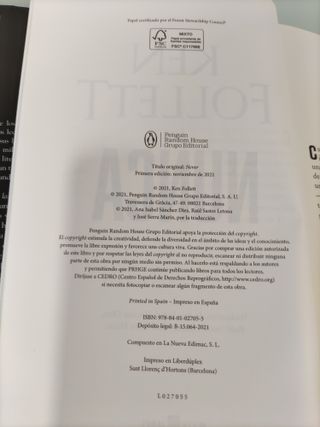 Libro Ken Follet: Nunca y En el blanco