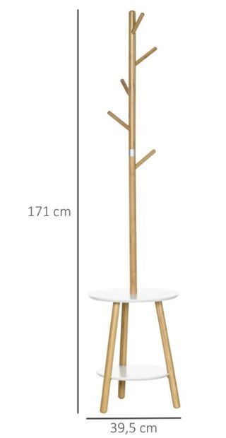 Perchero bambú con mesa blanca NUEVO